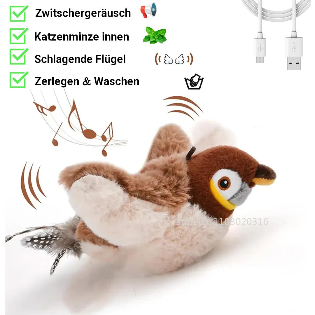 SpielVogel – Das interaktive Spielzeug für Hunde und Katzen mit flatternden Flügeln