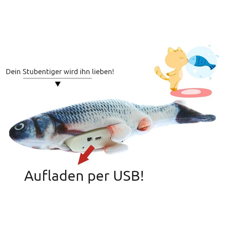 Zappelndes Katzenspielzeug mit Bewegung & Katzenminze - KatzenKickFisch