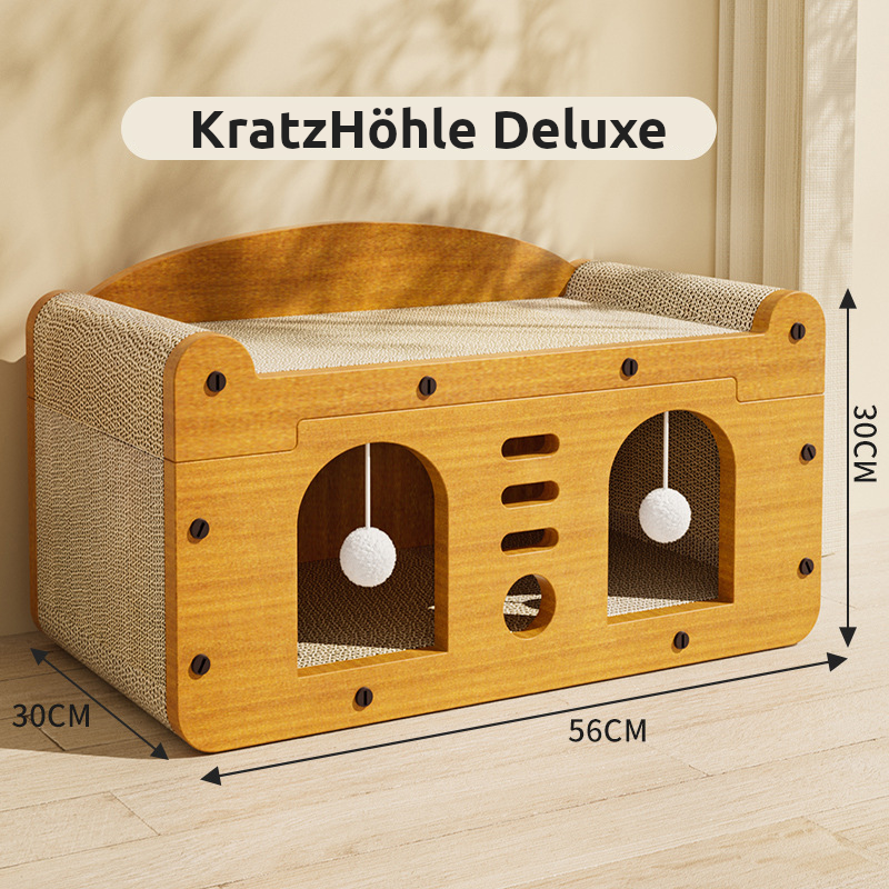 KratzHöhle Deluxe – Kratzbaum, Kuschelhöhle & Spielplatz in Einem
