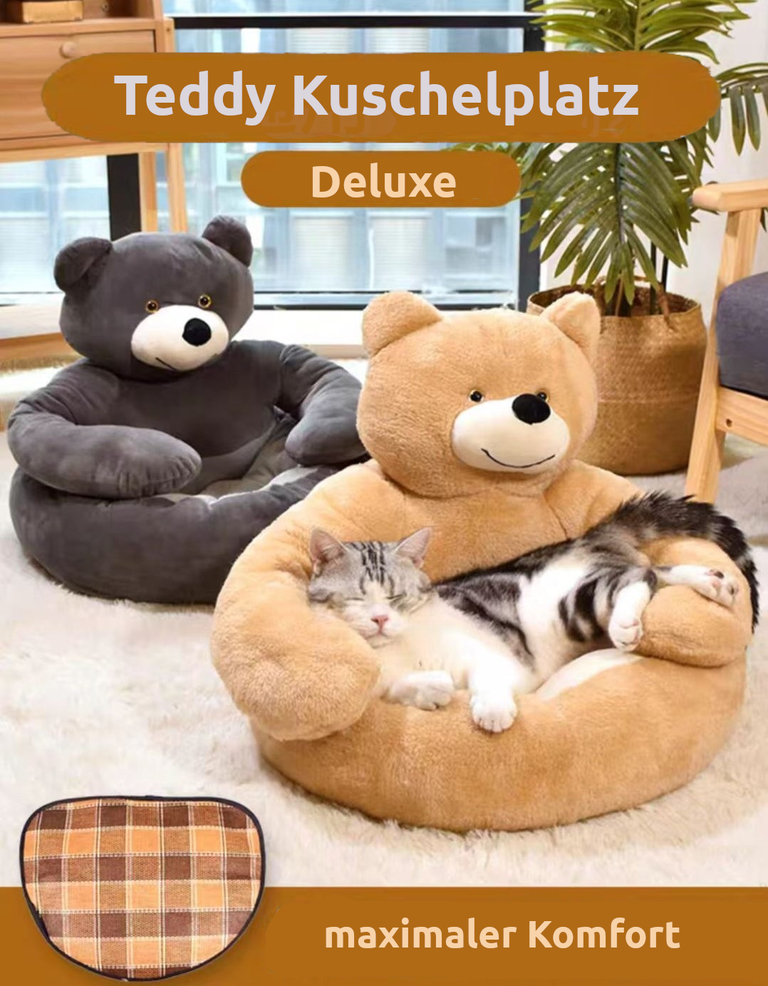 Teddy Kuschelplatz Deluxe – Der bequeme und kuschelige Rückzugsort für dein Haustier