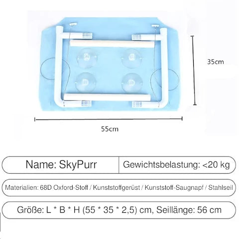 SkyPurr – Die Fenster-Hängematte für das ultimative Katzenvergnügen